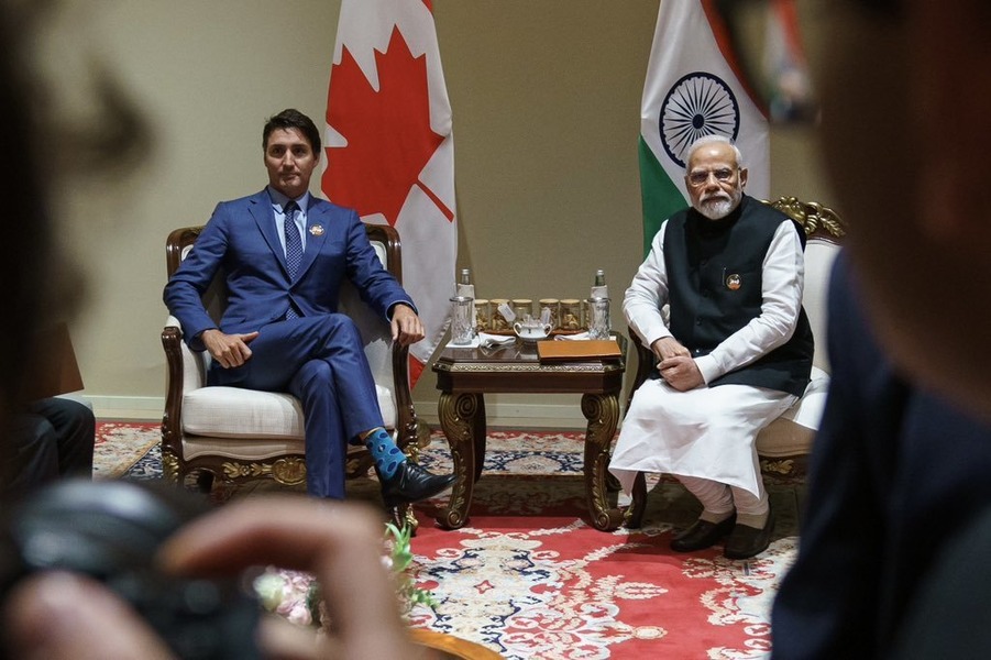 India's Prime Minister Narendra Modi and his Canada counterpart Justin Trudeau during a bilateral meeting after the G20 Summit in New Delhi on September 10, 2023. © X / JustinTrudeau